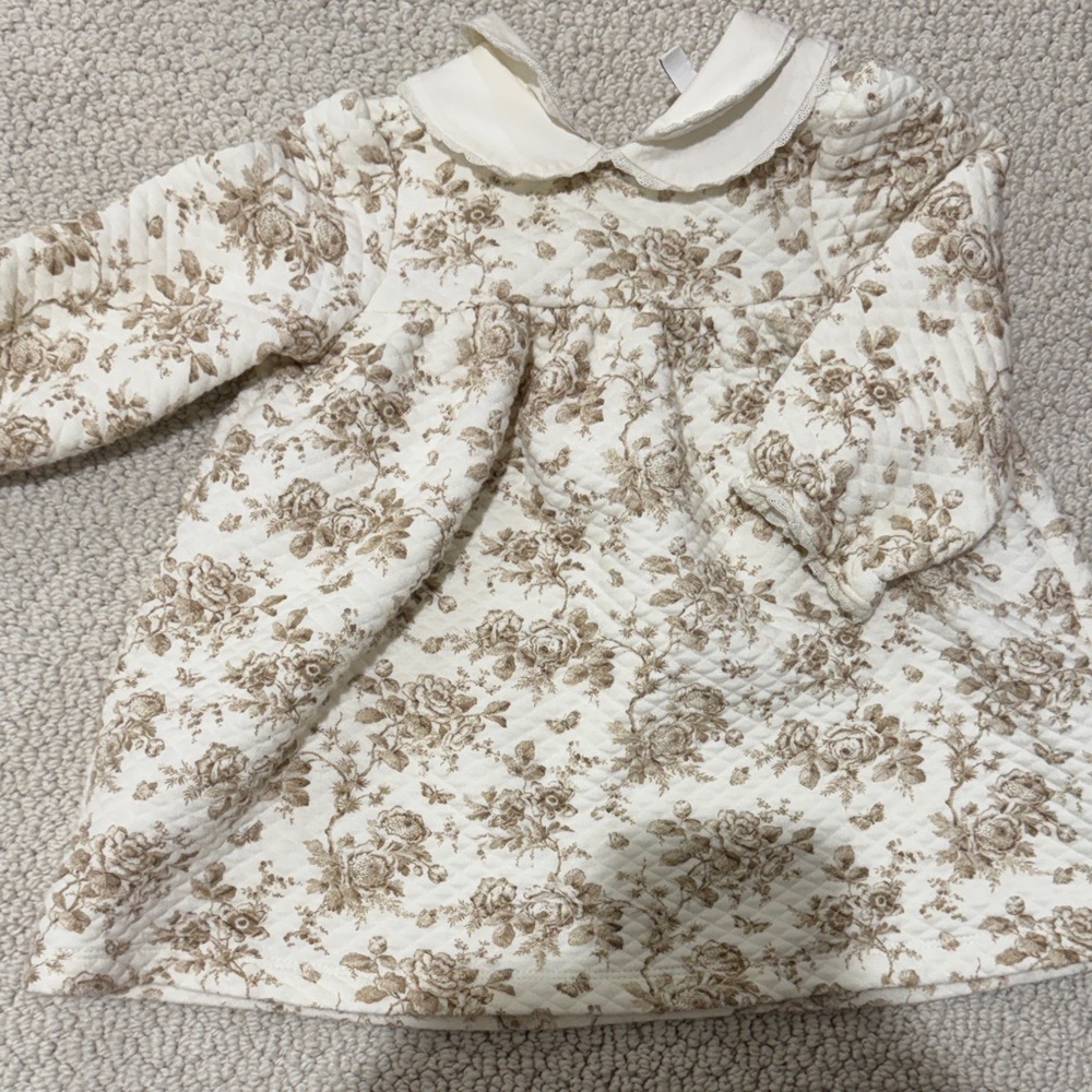 Janie & Jack Floral Baby Dress with Collar